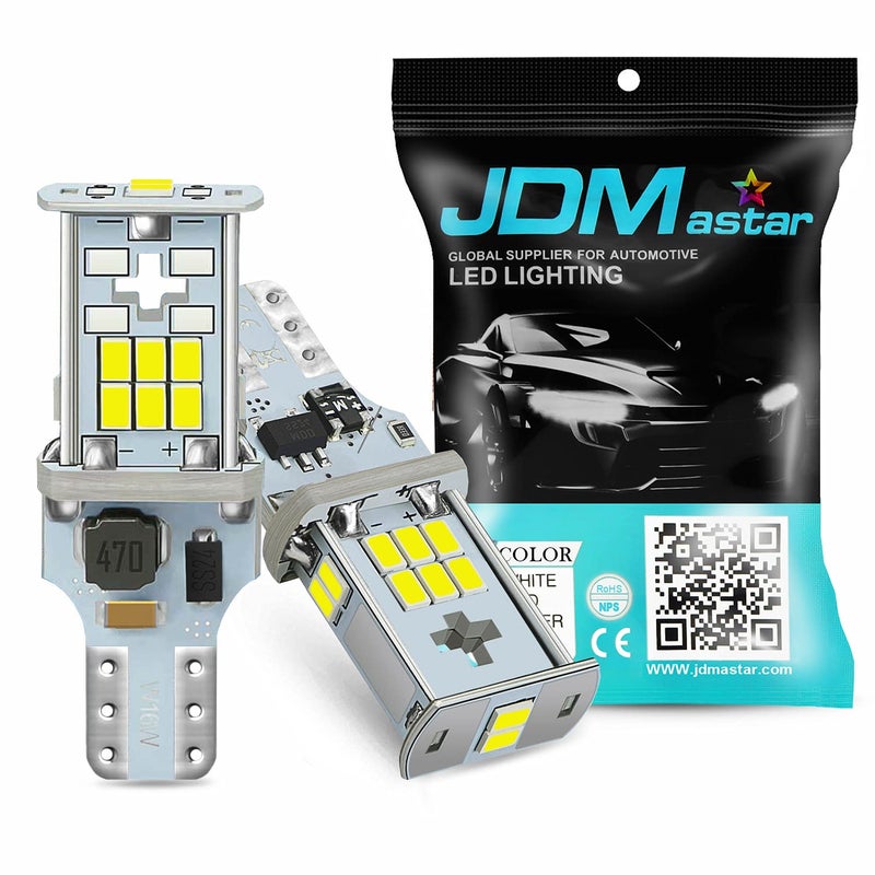 JDM ASTAR High Performance Super Bright Error Free 360-Degree Shine 921 912 GX-3020 Chipsets White LED Bulbs For Backup Reverse Lights Only (US Patent number US-D815762-S) - Image 1